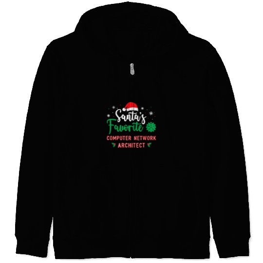 Christmas Computer Network Architect Network Design Engineer Zip Hoodies