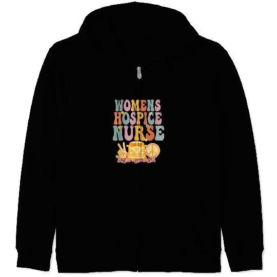 Womens Hospice nurses Week Groovy Appreciation Day For Women Zip Hoodies