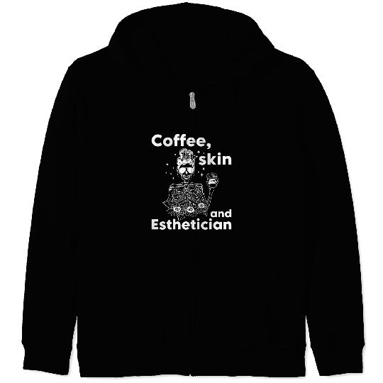 Coffee Skin And Esthetician Eyebrow Makeup Artist Zip Hoodies