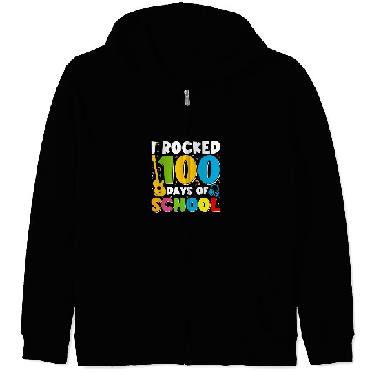 i rock 100 days of school student teacher Zip Hoodies
