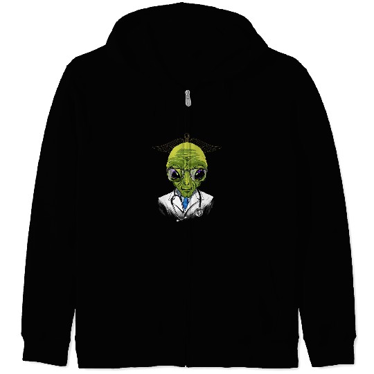 Alien Doctor Vet Veterinarian Animal Lover Zip Hoodies