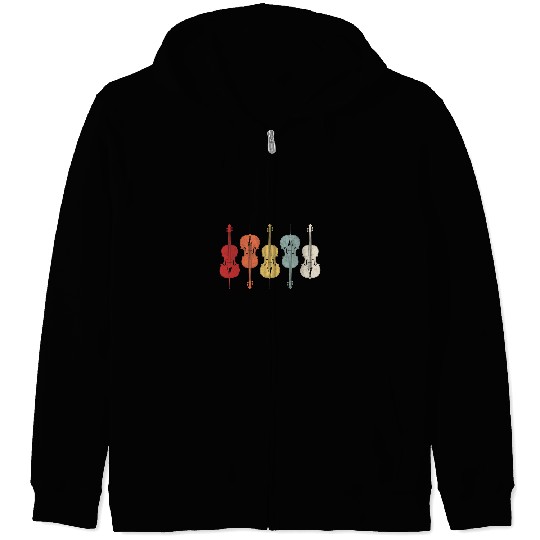 Funny Cellist Retro Orchestra Cello Zip Hoodies