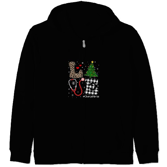 nurses Christmas Tree Love Charge nurses Life Zip Hoodies