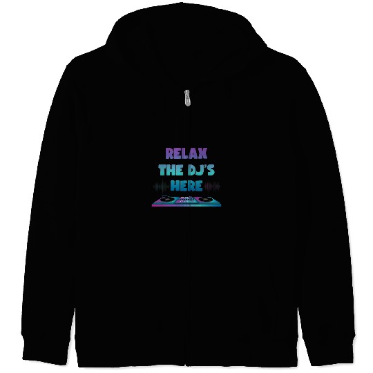 DJ Vinyl Turntable Saying Techno Music Synthesizer Zip Hoodies