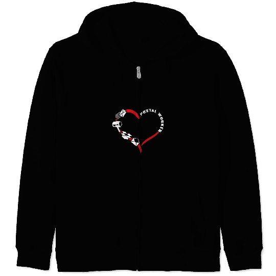 Postal Worker Mailman Letter Mail Carrier Valentines Day Zip Hoodies