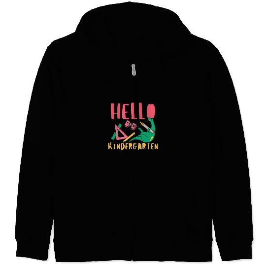 Hello Kindergarten Student Teacher Back To School 1 Zip Hoodies