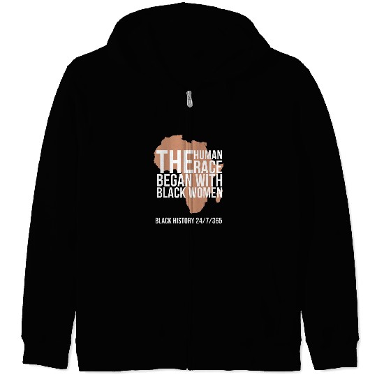 Black History Month 247365 Strong African Women Pride Gift Zip Hoodies