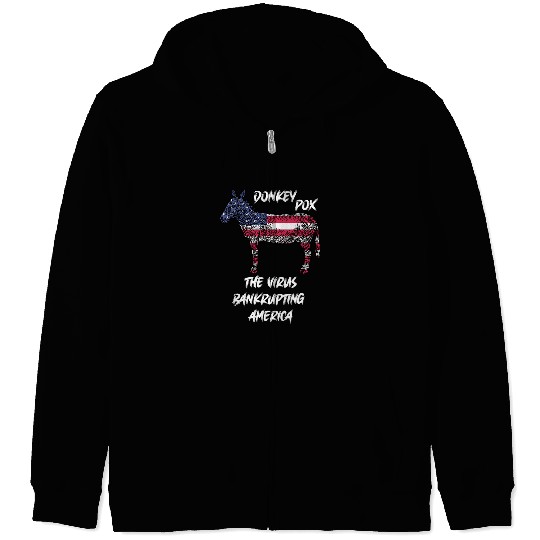 Funny Political  Donkey Liberal Bankrupt America Zip Hoodies