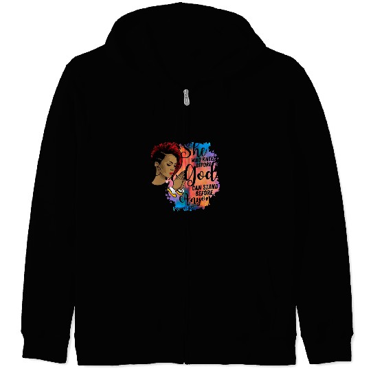 Christian Black Girl She Who Kneels Before God Christian Afro Women 2 88 Christ Zip Hoodies