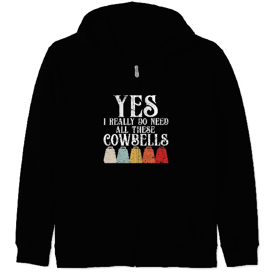 Cow Lover Bell More Cowbell vintages Funny Drummer Cowbell Funny 28 Zip Hoodies