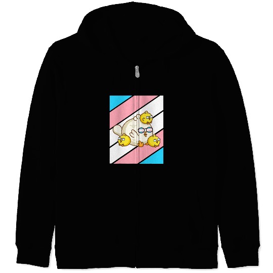 Chicken Pride Transgender Flag LGBTQ Proud Ally Pride Trans Zip Hoodies