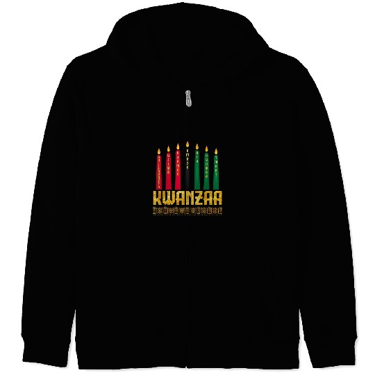 happy kwanzaa melanin black history month melanin pride Zip Hoodies