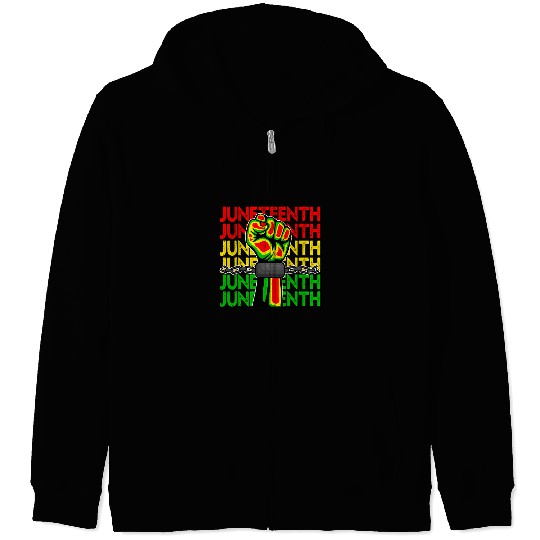 Black History Month Fist African American Juneteenth Zip Hoodies