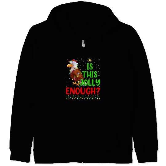 Funny xmass Tree Is This Jolly Enough Bald Eagle Christmas Zip Hoodies
