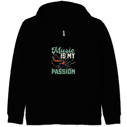 Funny Piano Music Piano Musician Orchestra Music Teacher 1 Zip Hoodies