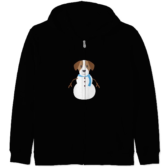 Jack Russell Pet Christmas Jack Russel Terrier Snowman Dog Gift Tee Zip Hoodies