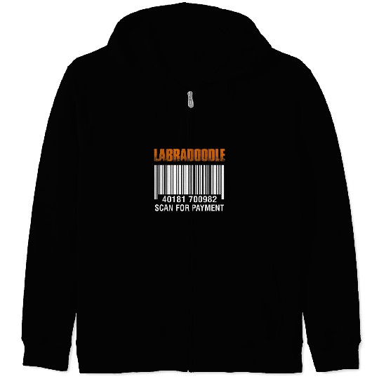 Labradoodle Pet Dad Scan For Payment Funny Fathers Day Zip Hoodies