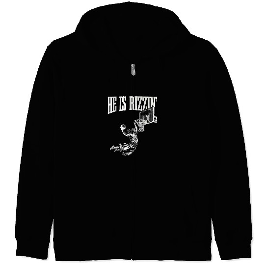 Sport Basketball He Is Risen Funny Easter Jesus Playing Zip Hoodies