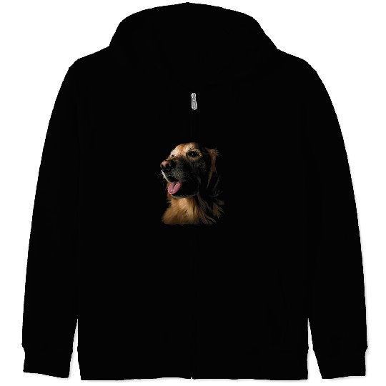 Golden Retriever Pet Face Zip Hoodies