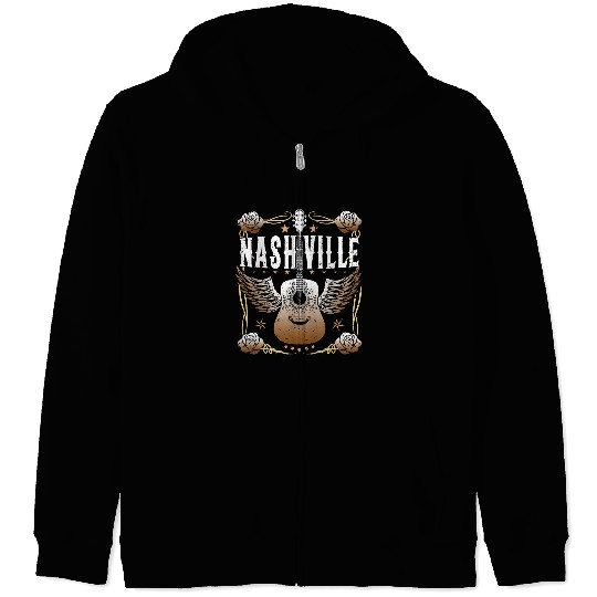 Guitarist vintages Nashville Country Music City Guitar Player Womens Guitar Zip Hoodies