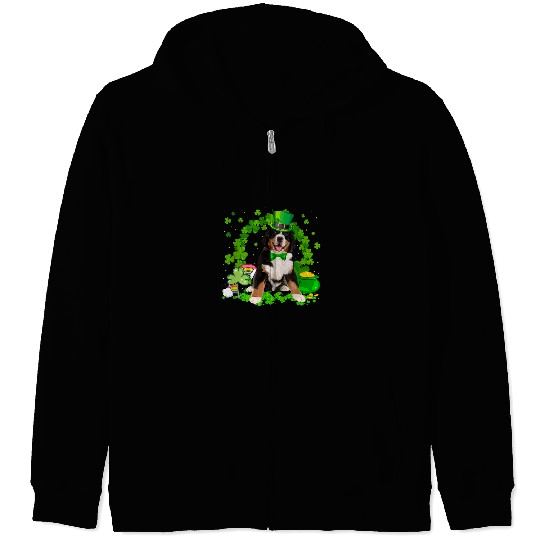 Bernese Mountain Pet Dog Cool Bernese Mountain Dog Irish Saint St Patrick Day 706 Zip Hoodies
