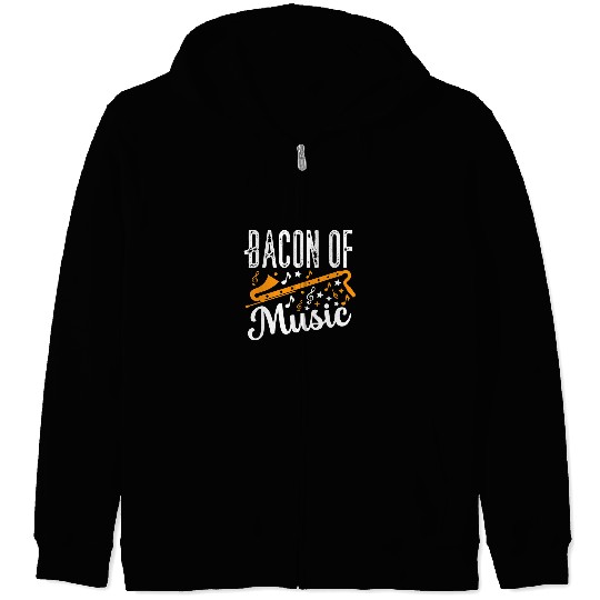 Funny Clarinet Bacon of Music Bass Clarinet Music Instrument Marching Band Zip Hoodies