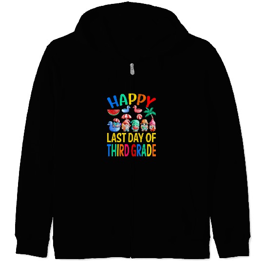 happy last day of third grade teacher student gnomes Zip Hoodies