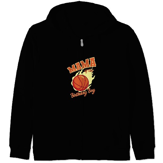 Funny Basketball Mama Of The Birthday Boy Basketball Family Bday Party Zip Hoodies