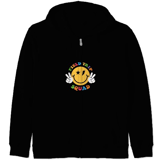 Hippie Field Trip Squad For Teacher Kids Field Day Zip Hoodies