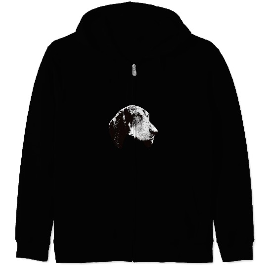 Coonhound Pet Bluetick Coonhound Face Zip Hoodies