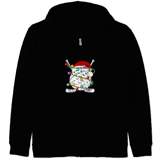 Sport Hockey Santa Field Hockey Player xmass Christmas Men Women Kids Zip Hoodies