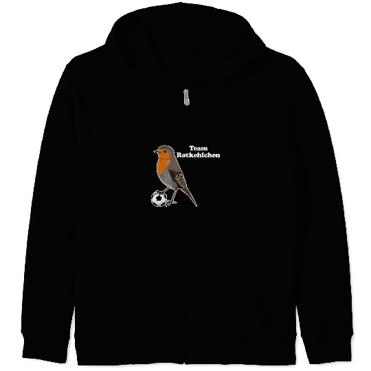 Sport American Football Team Robin Plays Football Funny Bird Drawing Zip Hoodies