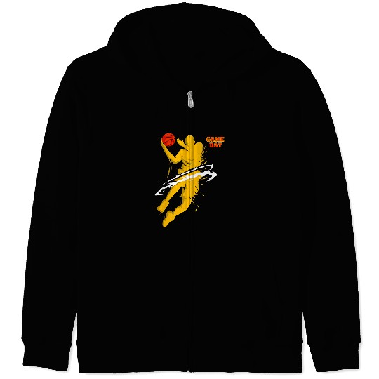 Funny Basketball Game Day Basketball Exploded Zip Hoodies