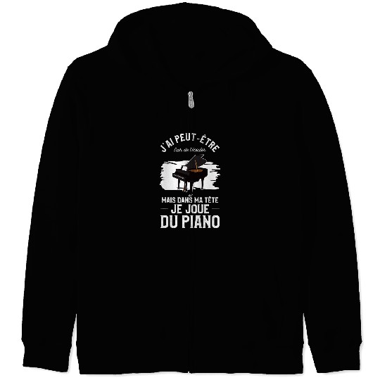 Funny Piano Music Mens Funny Piano Music Lover Quote For A Pianist Zip Hoodies