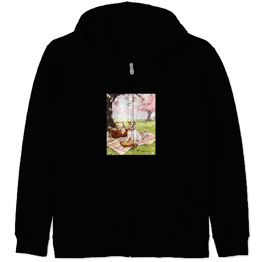 Jack Russell Pet Cherry Blossom Funny Dog Picnic 3 Zip Hoodies