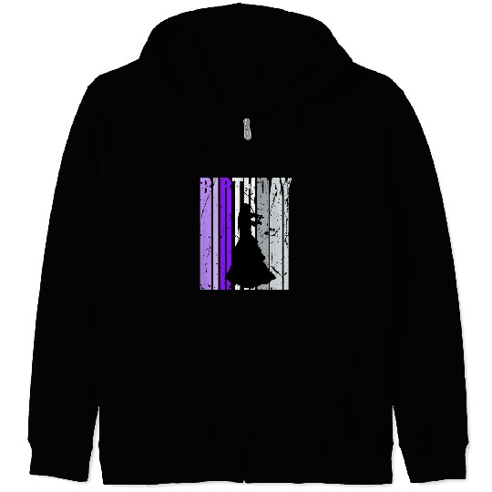 Funny Violin Distressed Purple Girls Violin Violinist Music Themed Zip Hoodies