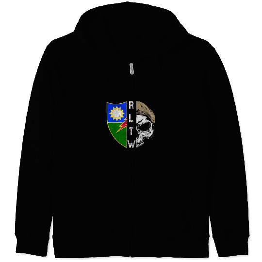 75th Ranger Regiment Skull Unit Crest RLTW Beret Veteran Zip Hoodies