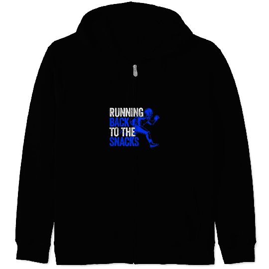 Sport American Football Running Back to the Snacks USA Football Player Zip Hoodies