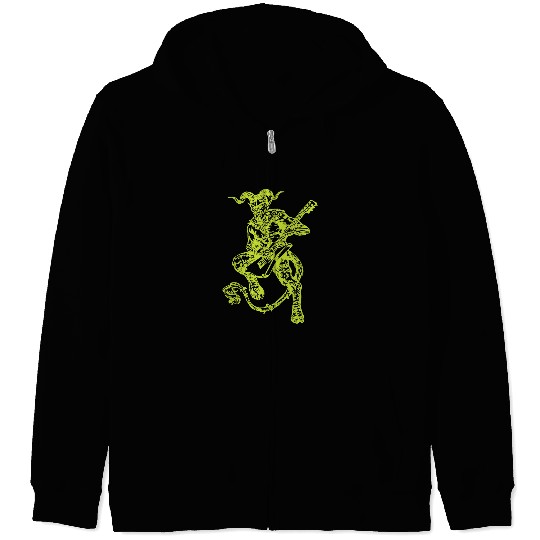 Funny Guitar SEEMBO Devil Playing Guitar Musician Guitarist Music Band Guitarist Zip Hoodies