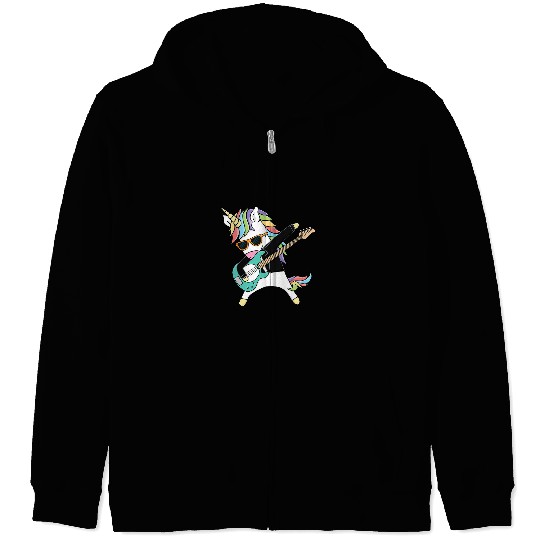 Funny Guitar Unicorns Guitarist Guitar Player Guitarist Rock Punk Bass Bassist Jazz Zip Hoodies