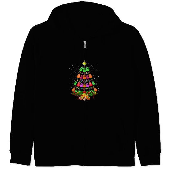 Funny Ukulele Music Uke Mele Kalikimaka Christmas Tree Songs Aloha Zip Hoodies