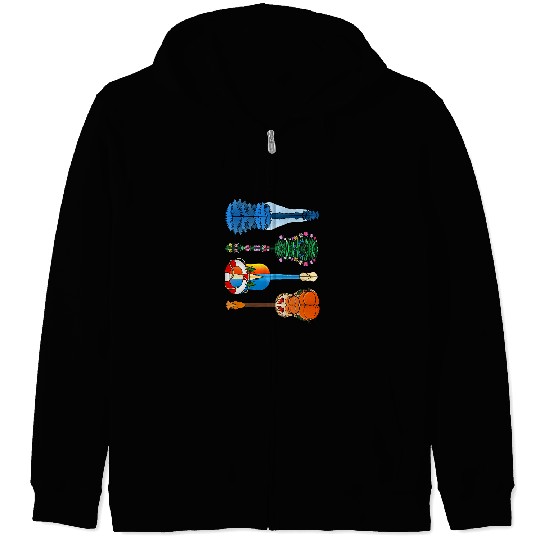 Funny Guitar Seasons Guitar Lover for any Guitarist Zip Hoodies