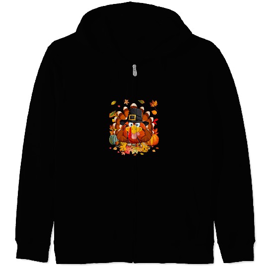 Sport Basketball Pilgrim Turkey 2Basketball Ball Fall Vibes Thanksgiving Day Zip Hoodies