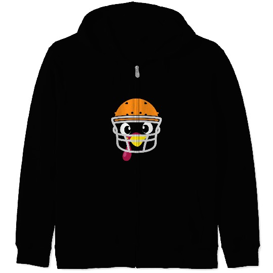 Sport American Football Lacrosse Gift American football turkey face touchdown game day costume Zip Hoodies