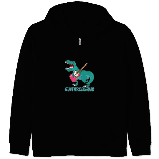 Funny Guitar Guitarsaurus Guitarist Bass Guitar Player Zip Hoodies