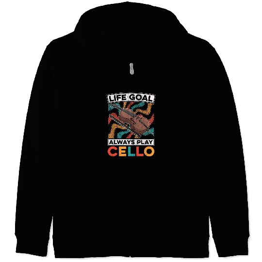 Funny Cellist Orchestra Music Cello Player Funny Cellist Musician Cello Zip Hoodies