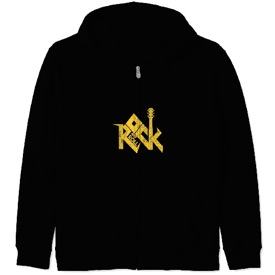 Funny Guitar Rock and Roll Vintage Guitar Rocker Retro Music 21 Zip Hoodies