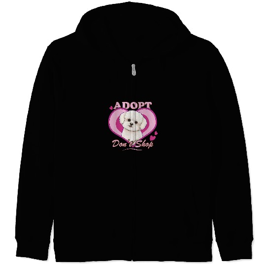 Bichon Pet Adopt Dont Shop Bichon Frise Dog Rescue Adoption 0 Zip Hoodies