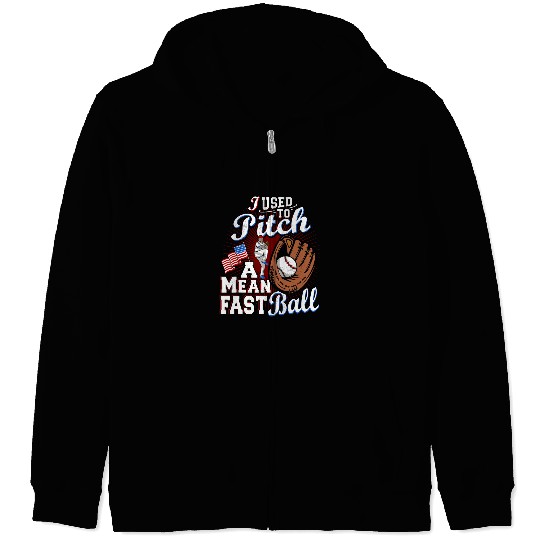 Sport Baseball Funny Baseball Pitcher Player Vintage Mean Fast Ball Dad Zip Hoodies