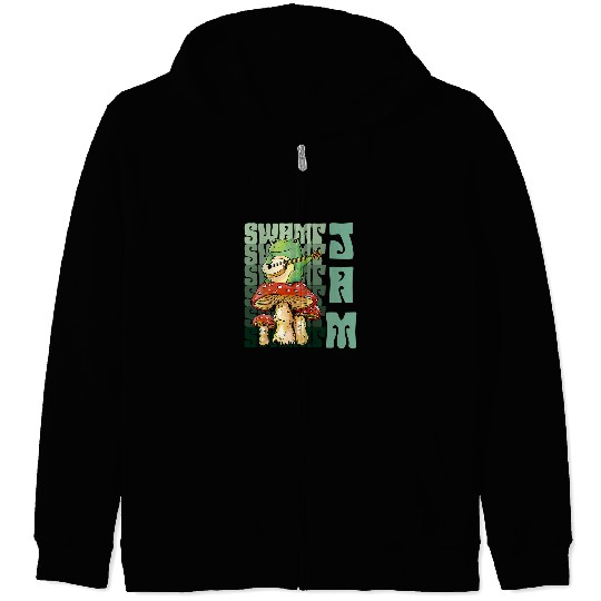 Funny Banjo Frog Swamp Jam Frog Toad Zip Hoodies